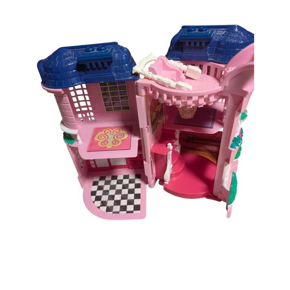 Fisher Price Sweet Streets Pink Blue Victorian Dollhouse Folding Playset 2001